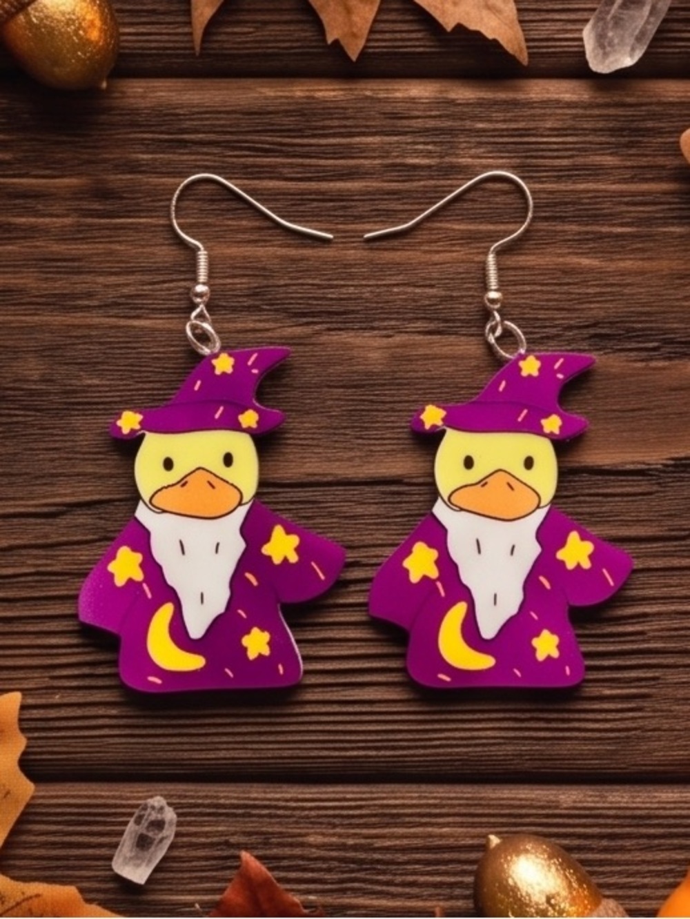 New Wizard Duck Halloween Handmade Earrings